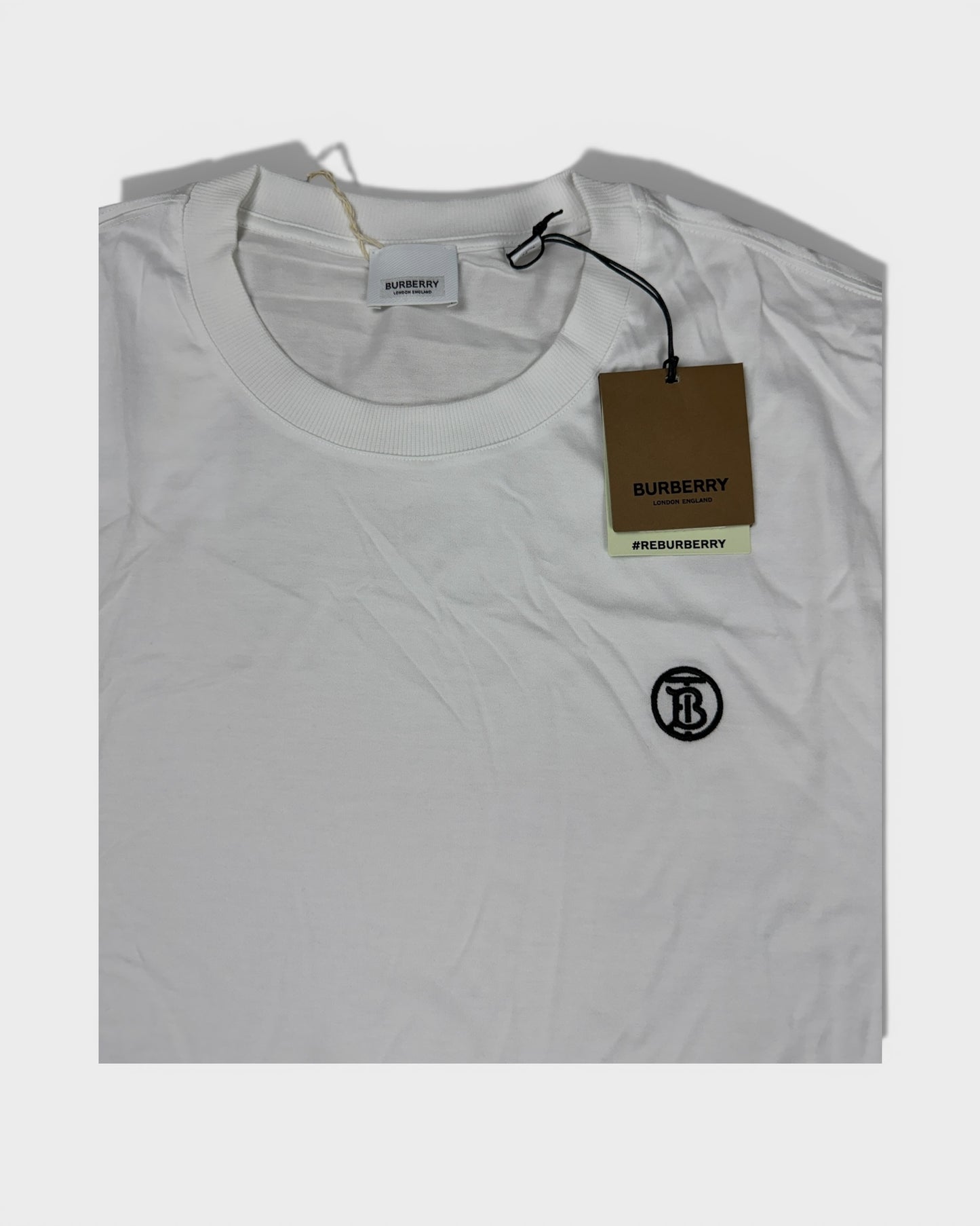 Burberry T-Shirt mit Monogramm-Logo – Weiß