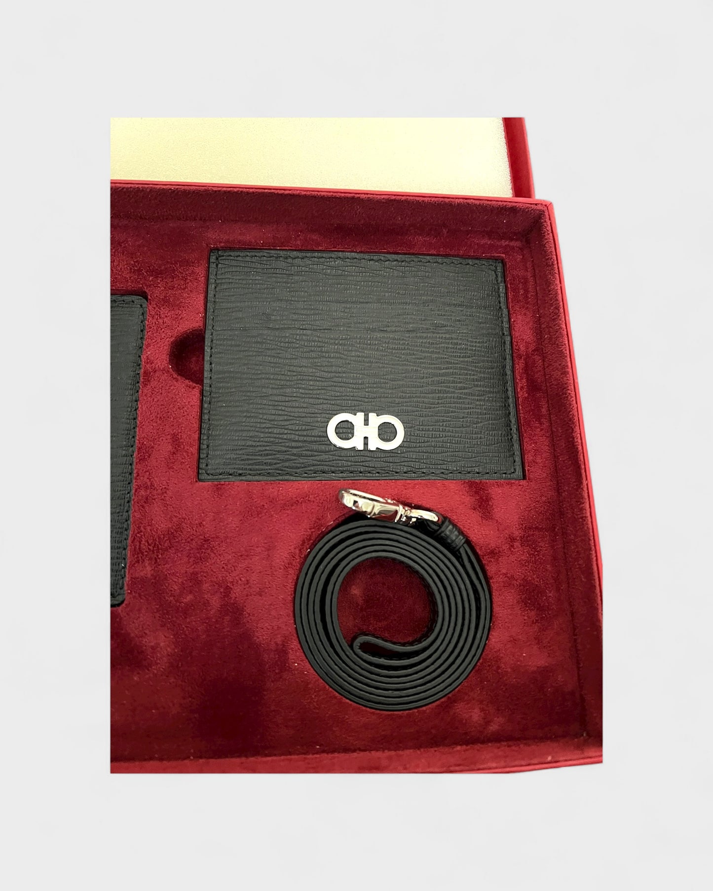 Kartenetui- & Ausweishalter mit Band-Set – Schwarz