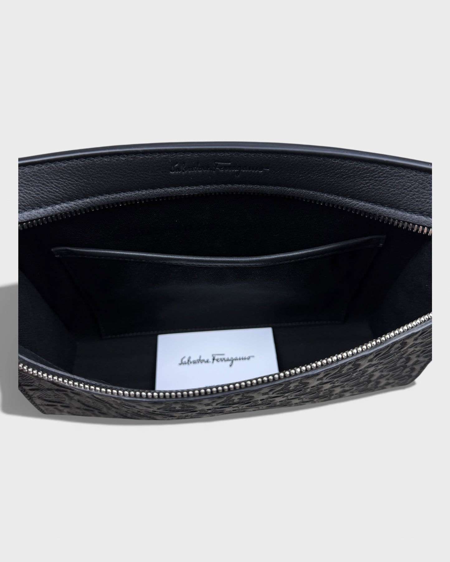 Salvatore Ferragamo Leder-Clutch – Schwarz