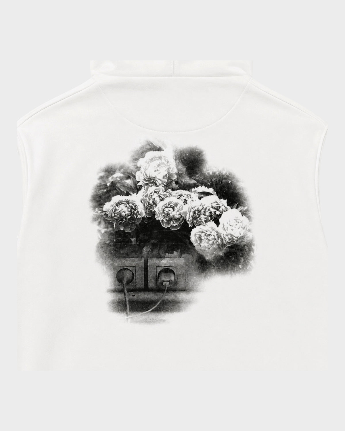 Kapuzenjacke mit Kunst-Print & Poesie – Weiß