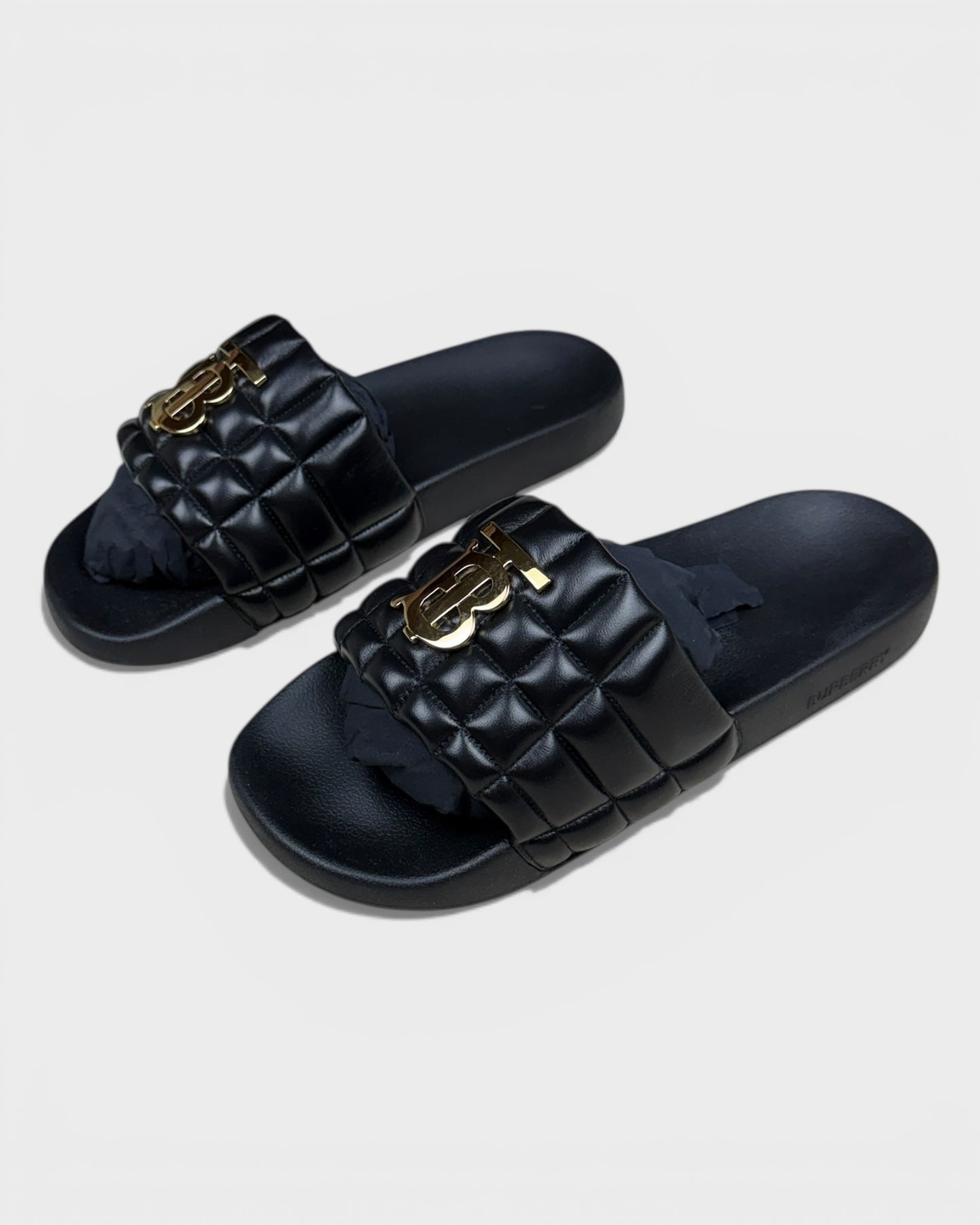 Burberry Slides mit Logo – Schwarz
