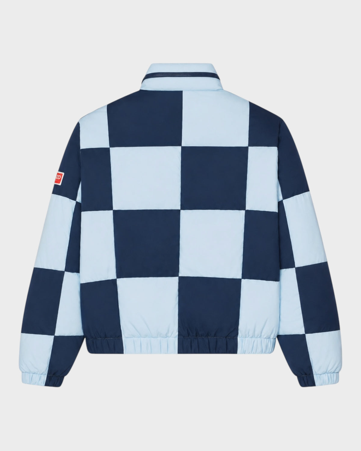 Daunenjacke mit Schachbrettmuster – Navy / Hellblau