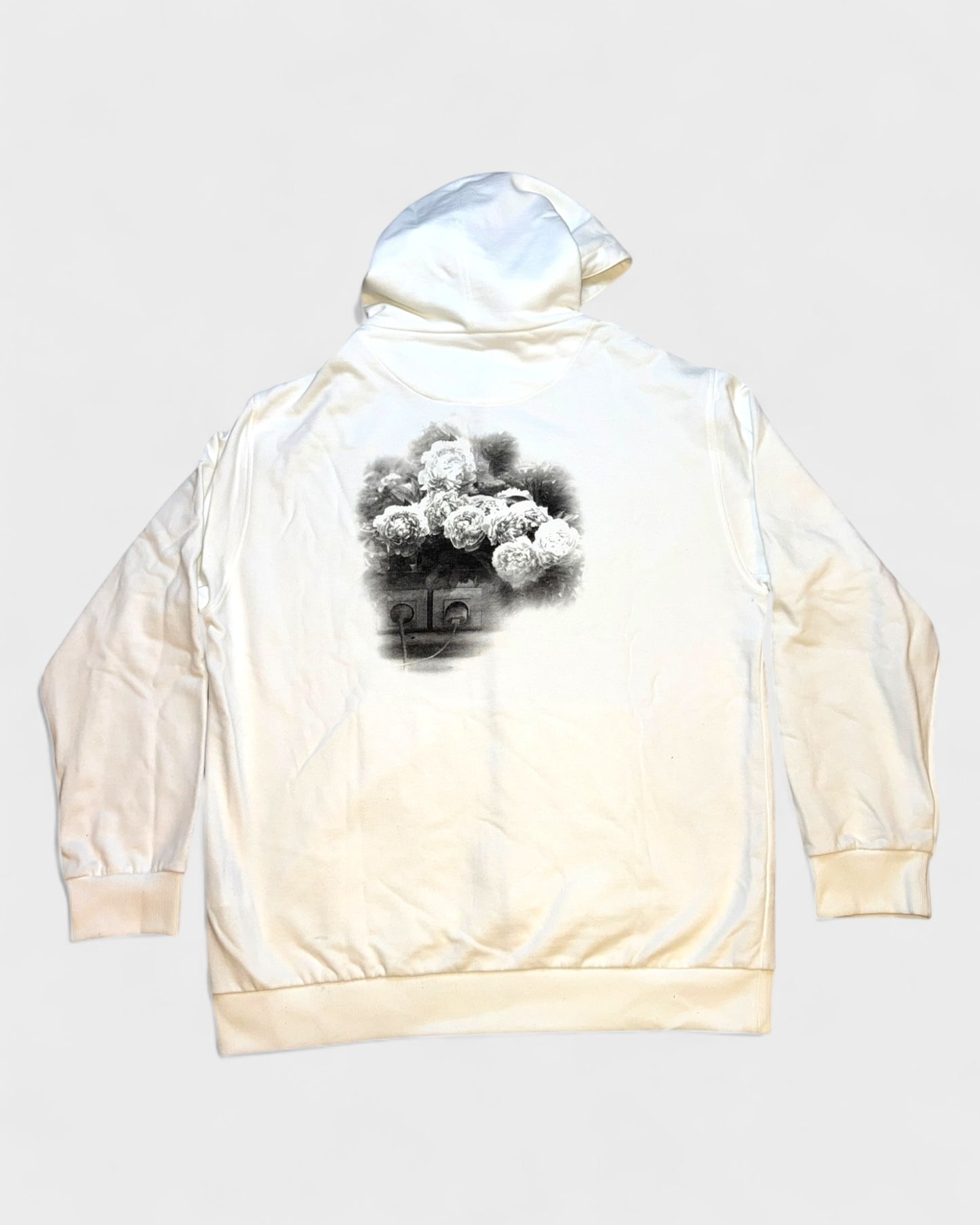 Kapuzenjacke mit Kunst-Print & Poesie – Weiß
