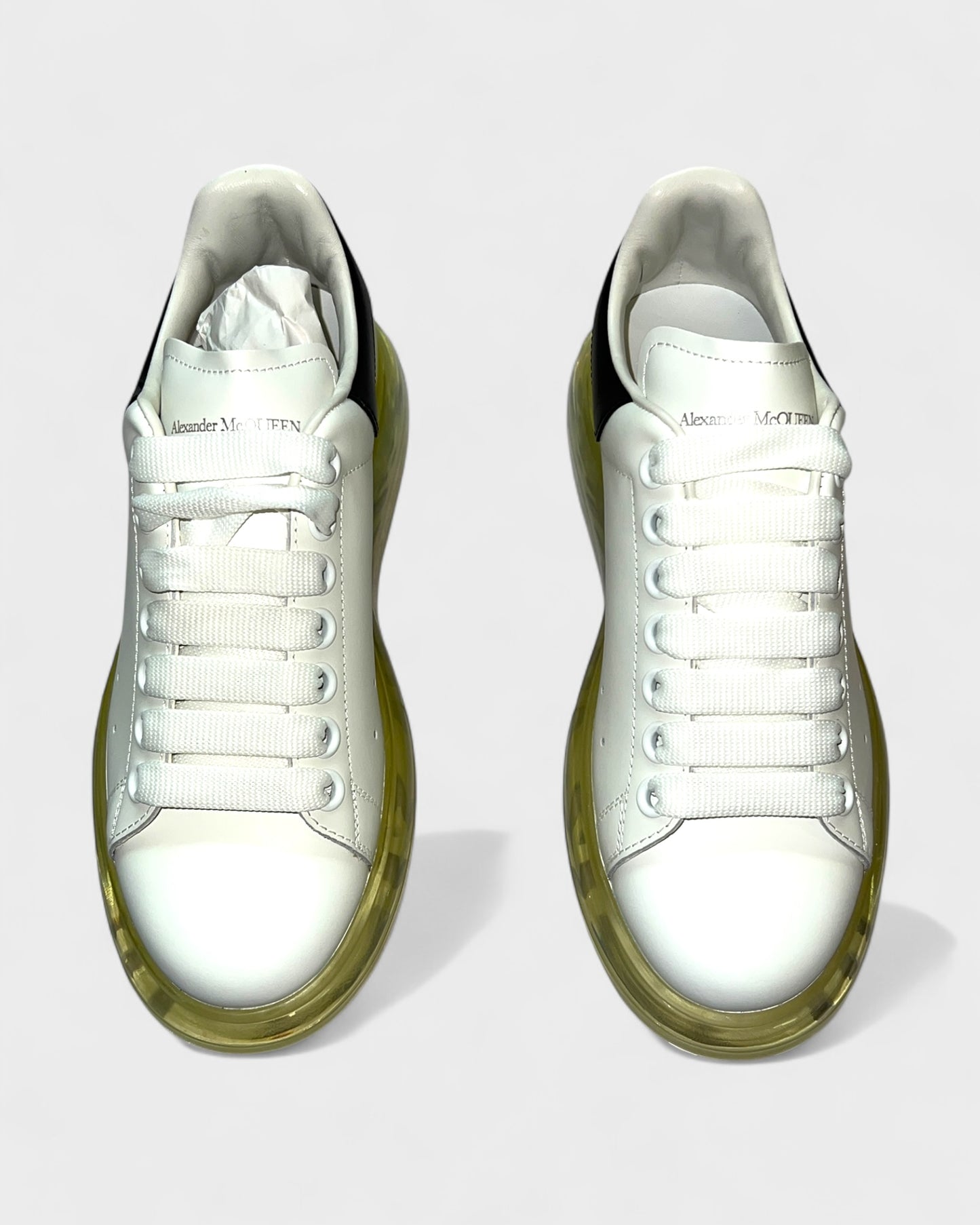 Oversized Sneaker – Weiß/Schwarz mit transparenter Sohle