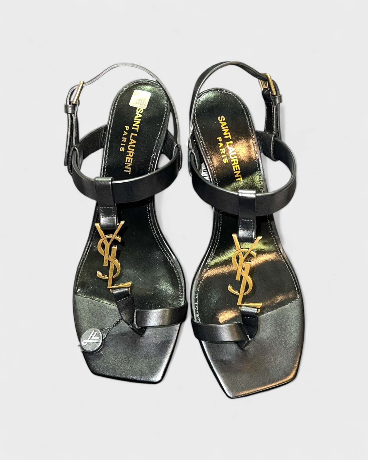 Zehensandalen mit YSL-Logo – Schwarz