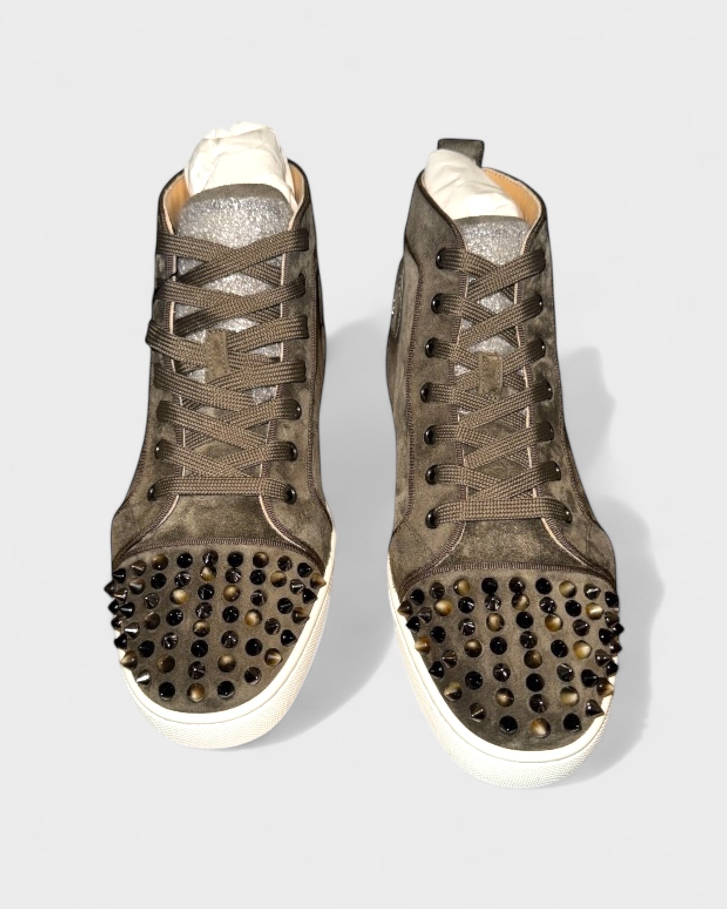 Louis Orlato Spikes High-Top Sneakers – Taupe