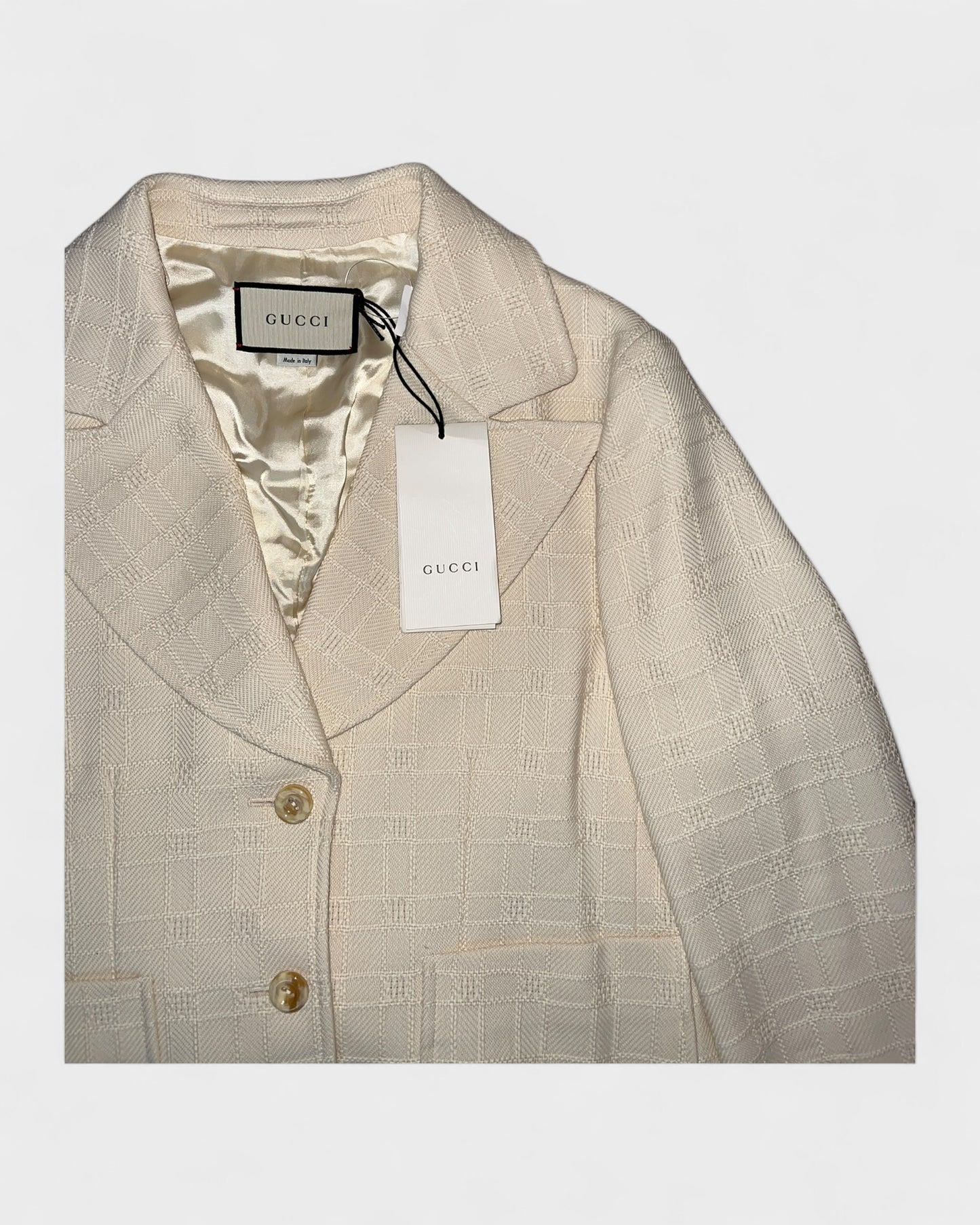 Blazer mit Strukturmuster – Cremeweiß