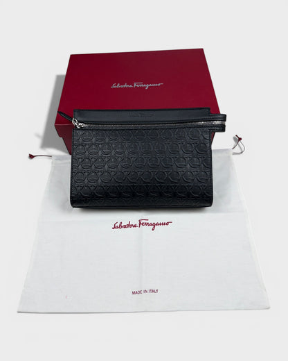 Salvatore Ferragamo Leder-Clutch – Schwarz