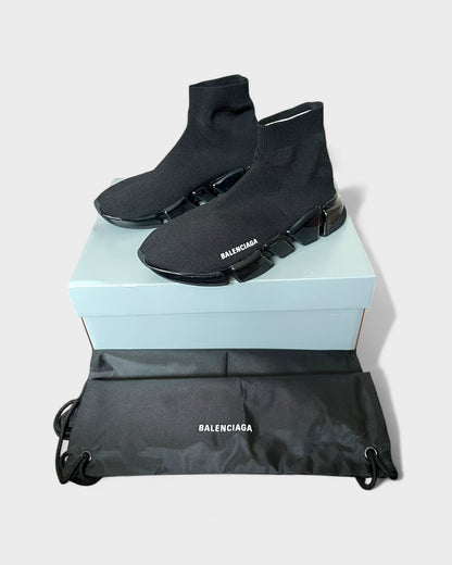 Speed 2.0 Full Clear Sole Sneaker aus recyceltem Strick – Schwarz