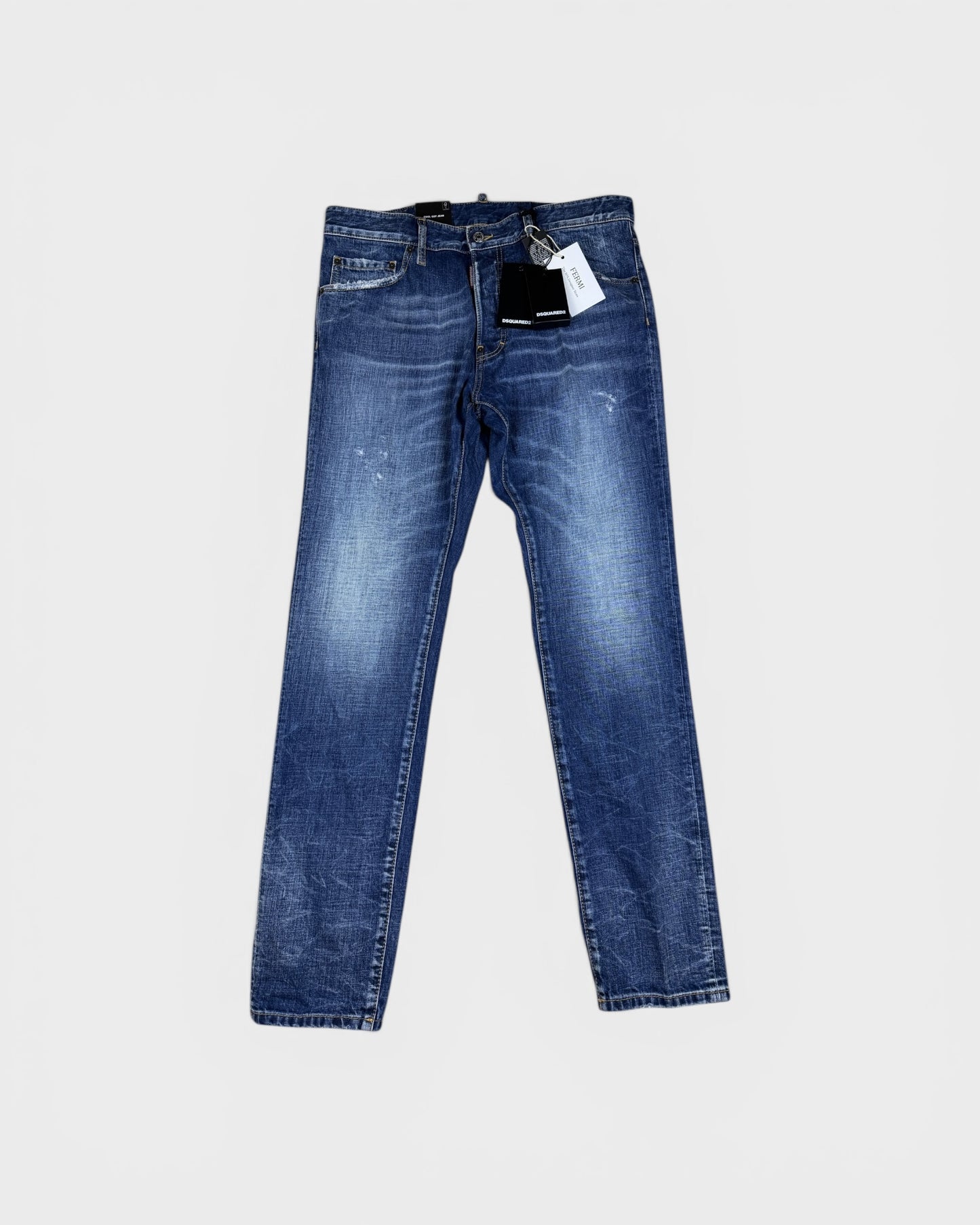Slim Jeans mit Used-Waschung – Blau