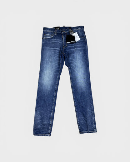 Slim Jeans mit Used-Waschung – Blau