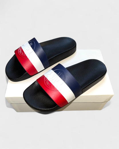 Badeslides – Navy/Weiß/Rot