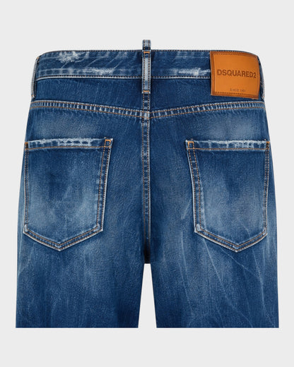 Jeans mit Waschung und Riss-Details – Blau