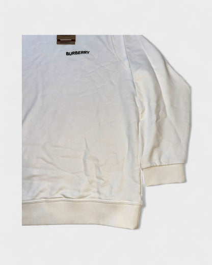 Sweatshirt mit Check-Kragen – Weiß