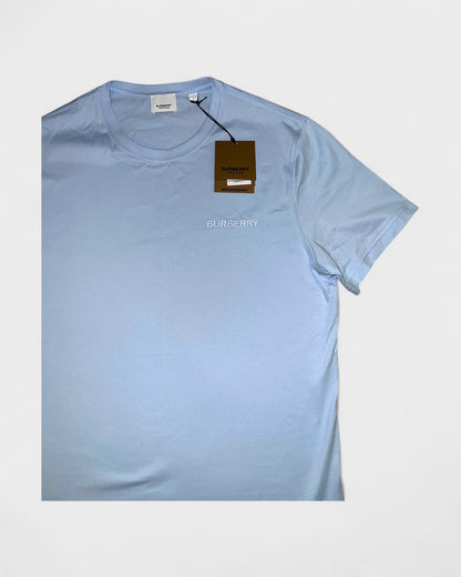 T-Shirt mit Logostickerei – Hellblau