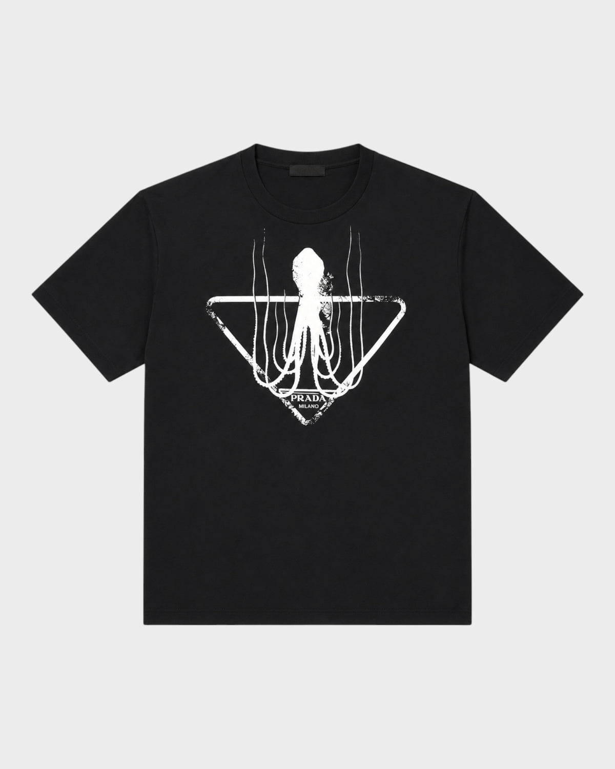 Octopus Print T-shirt - Schwarz