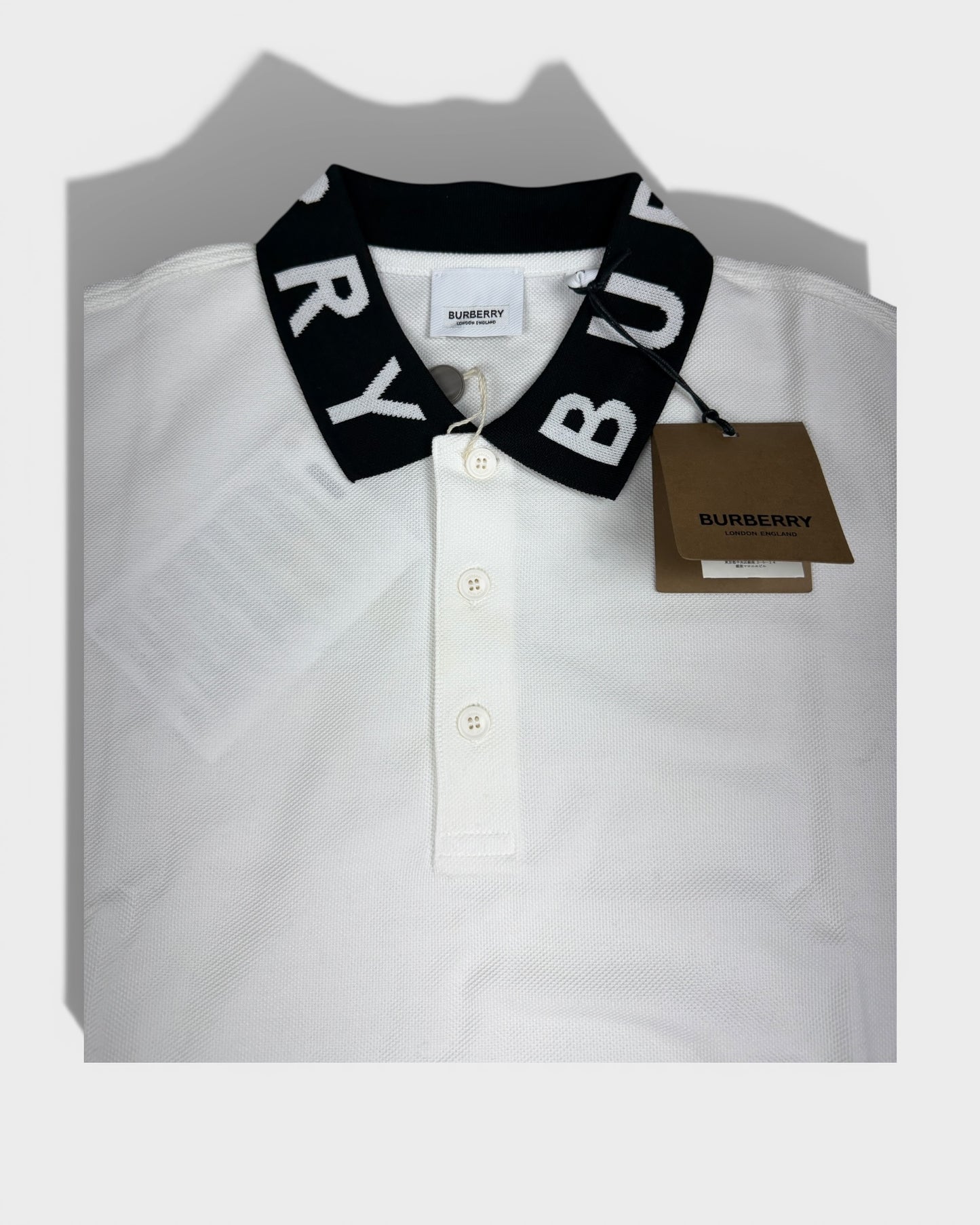 Poloshirt mit Logo-Kragen – Weiß