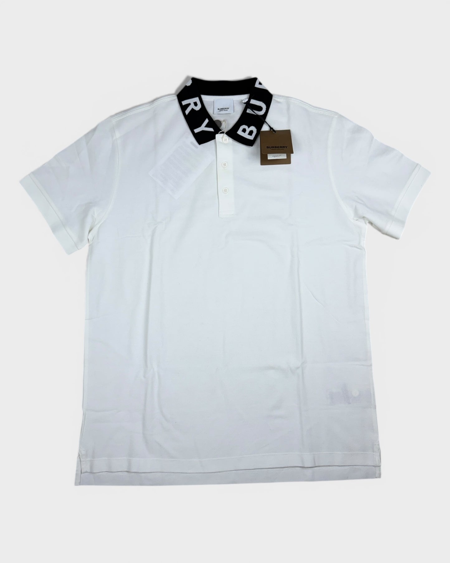 Poloshirt mit Logo-Kragen – Weiß