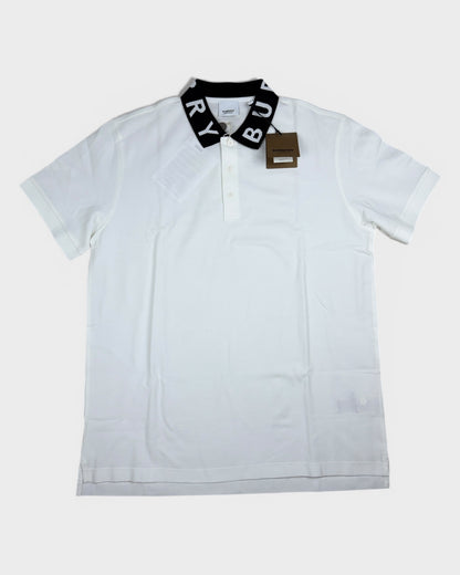 Poloshirt mit Logo-Kragen – Weiß