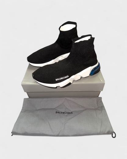 Speed Trainer Sneaker mit Air Bubble – Schwarz/Weiß/Blau