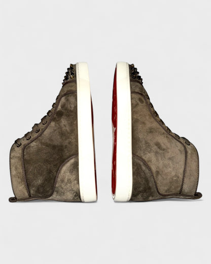 Louis Orlato Spikes High-Top Sneakers – Taupe