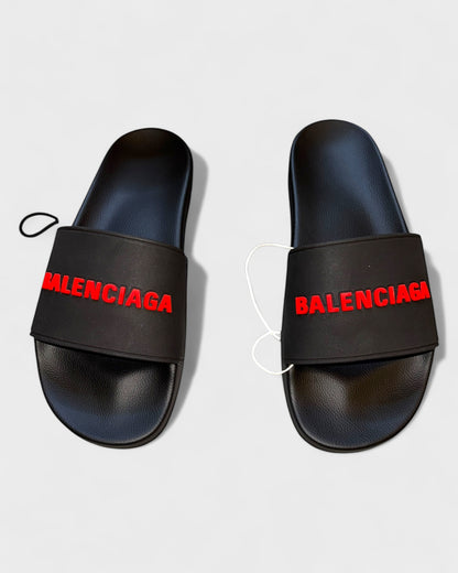 Slides mit Logo – Schwarz/Rot