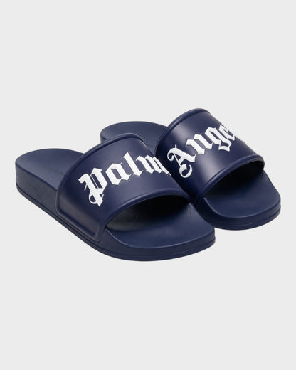 Slides – Navy mit weißem Logo