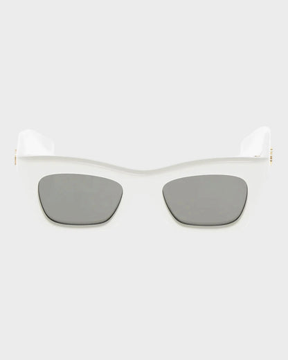 Schmale Sonnenbrille mit dezentem Logo