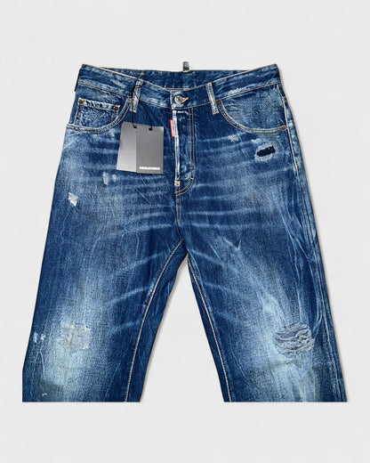 Jeans mit Waschung und Riss-Details – Blau