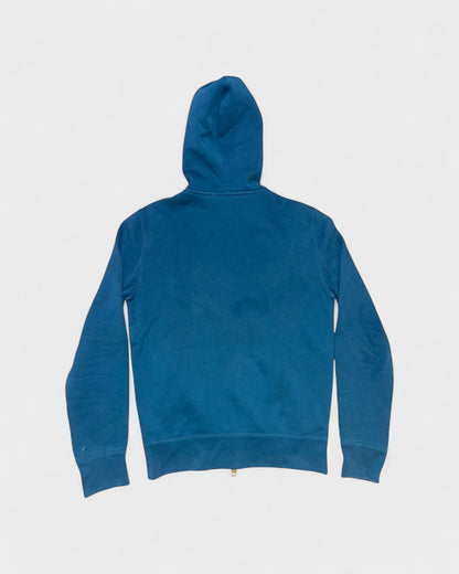 Zip-Hoodie mit Logo-Stitching – Petrolblau