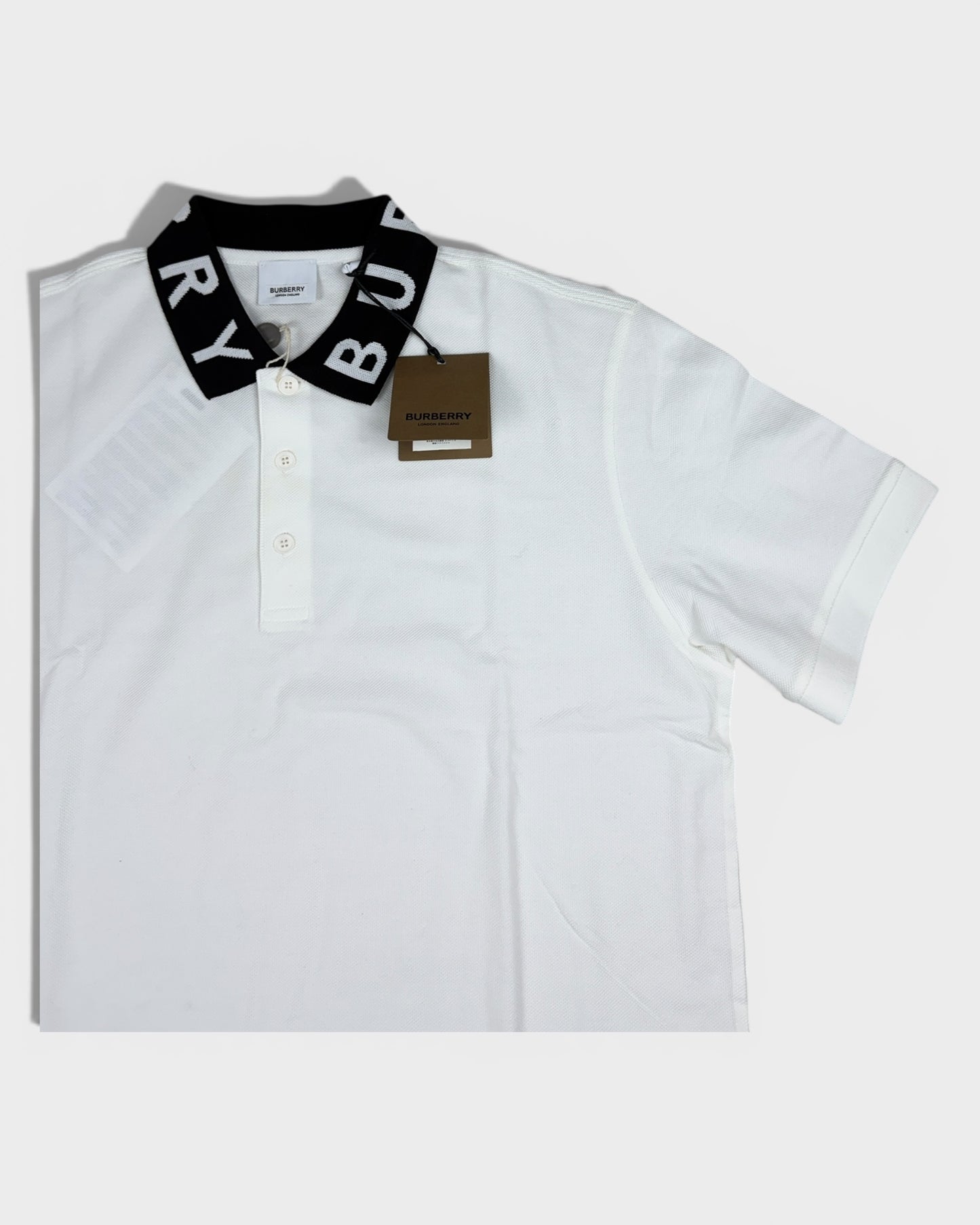 Poloshirt mit Logo-Kragen – Weiß