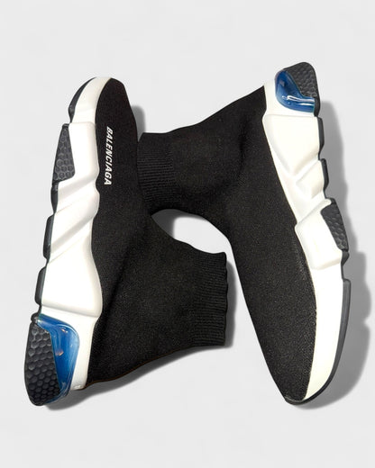 Speed Trainer Sneaker mit Air Bubble – Schwarz/Weiß/Blau