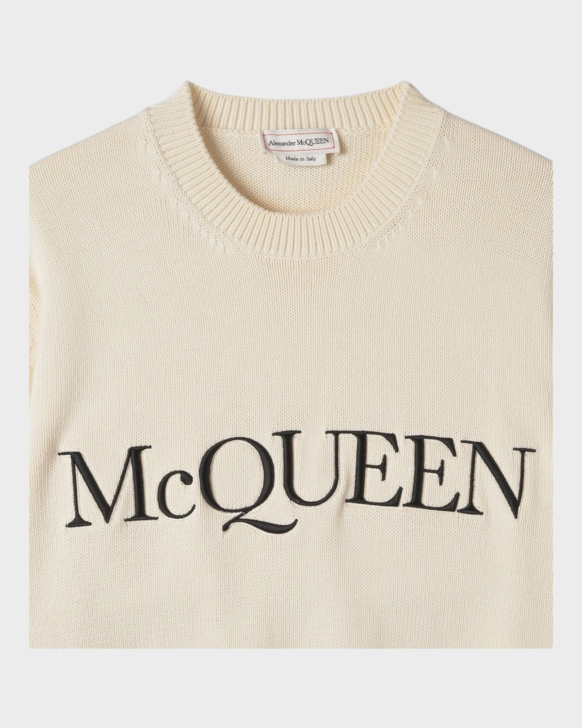 Strickpullover mit Logo – Creme