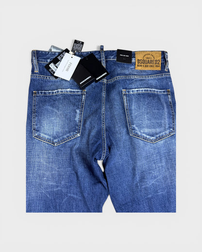 Slim Jeans mit Used-Waschung – Blau