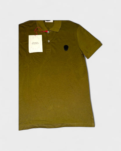 Poloshirt mit Skull-Emblem – Olivgrün