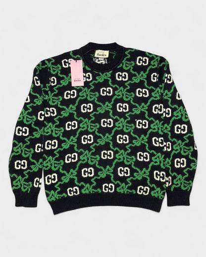 Garden GG Logo-Strickpullover – Schwarz/Grün