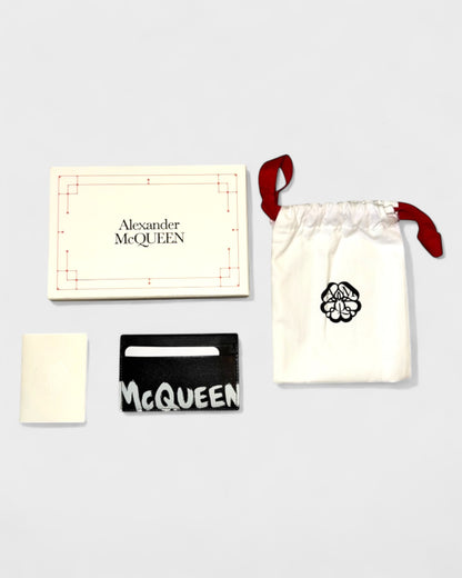 Kartenetui mit Logo-Print – Schwarz/Weiß