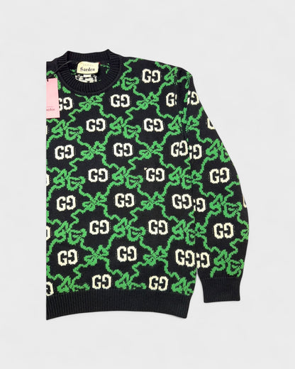 Garden GG Logo-Strickpullover – Schwarz/Grün