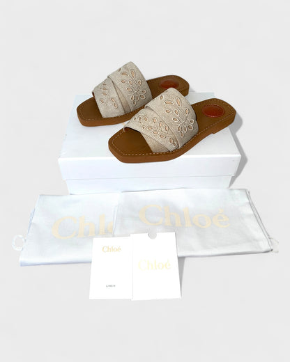 Woody Pantoletten aus Canvas - Beige