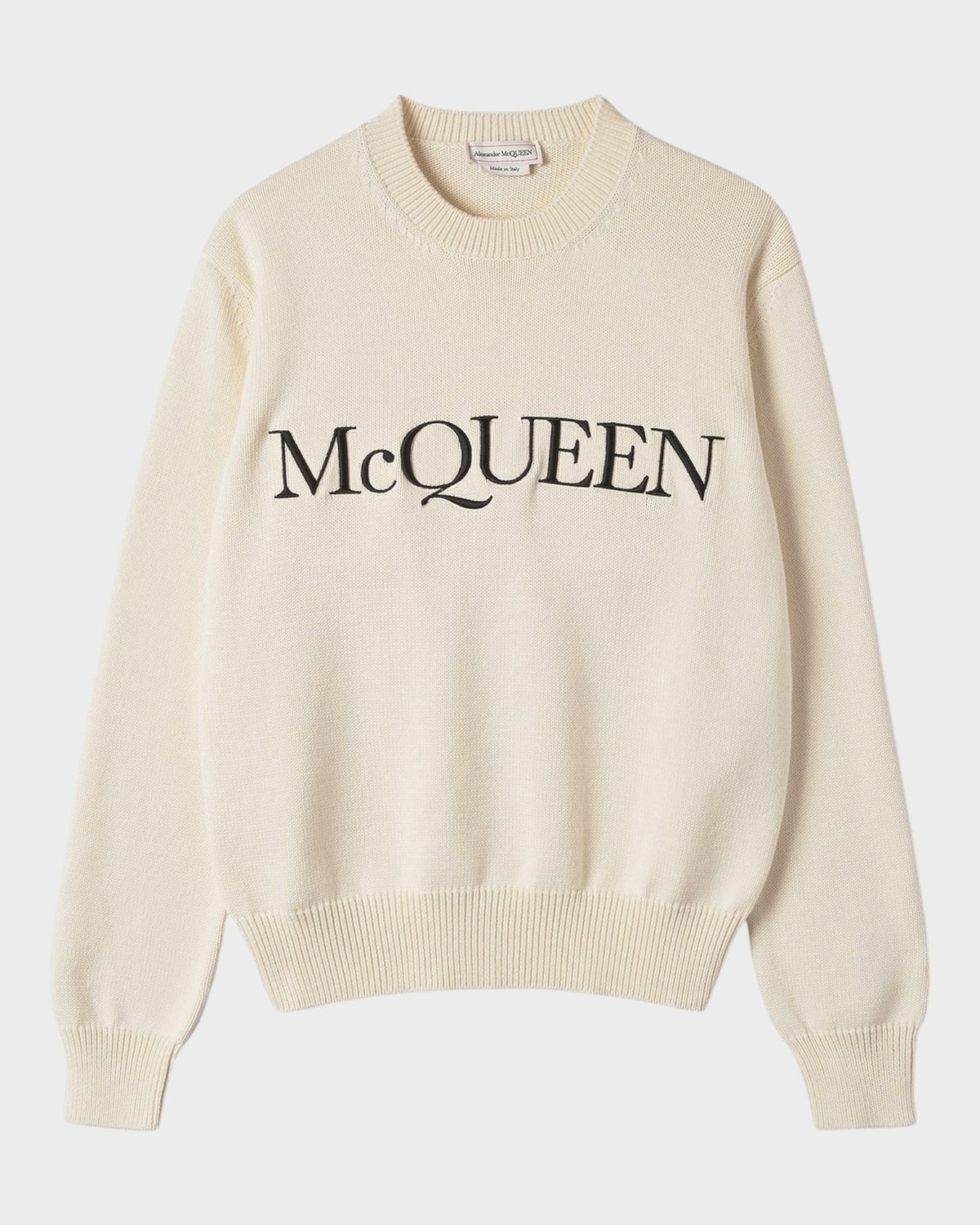 Strickpullover mit Logo – Creme