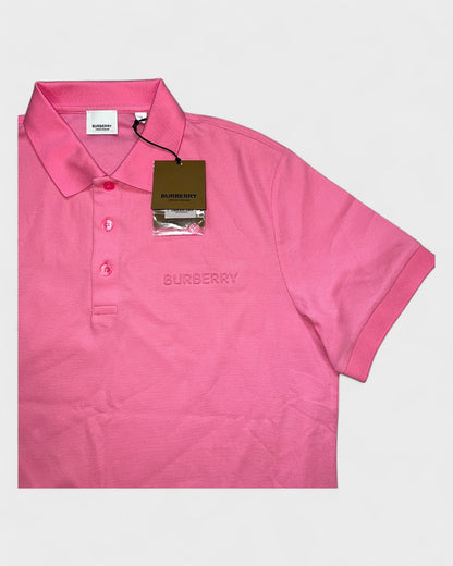 Piqué-Poloshirt mit Ton-in-Ton-Logo – Rosa