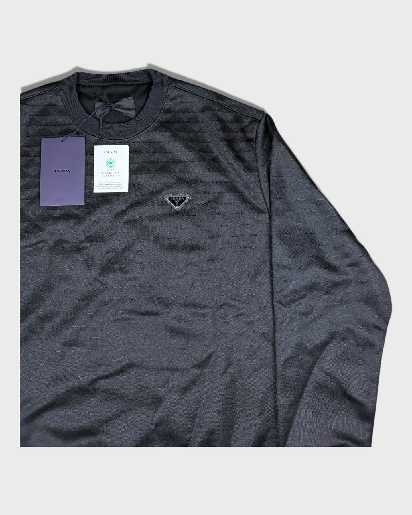 Technical Fabric Sweatshirt „Triangolo“ – Schwarz