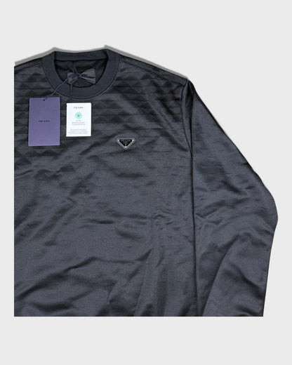 Technical Fabric Sweatshirt „Triangolo“ – Schwarz