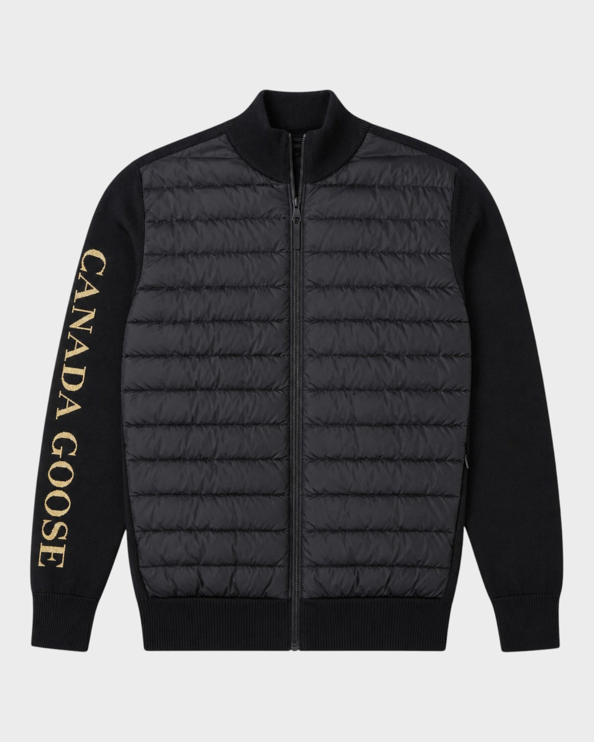 Hybrid Strickjacke mit Logo-Schriftzug – Schwarz