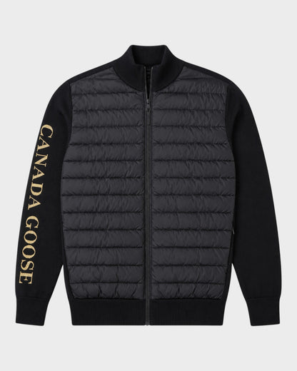Hybrid Strickjacke mit Logo-Schriftzug – Schwarz