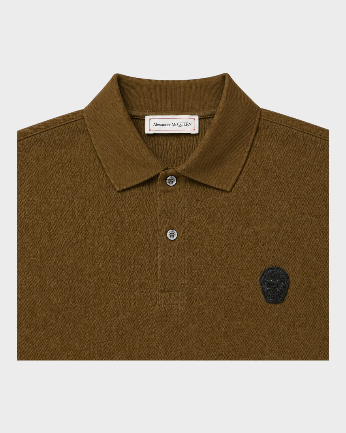 Poloshirt mit Skull-Emblem – Olivgrün