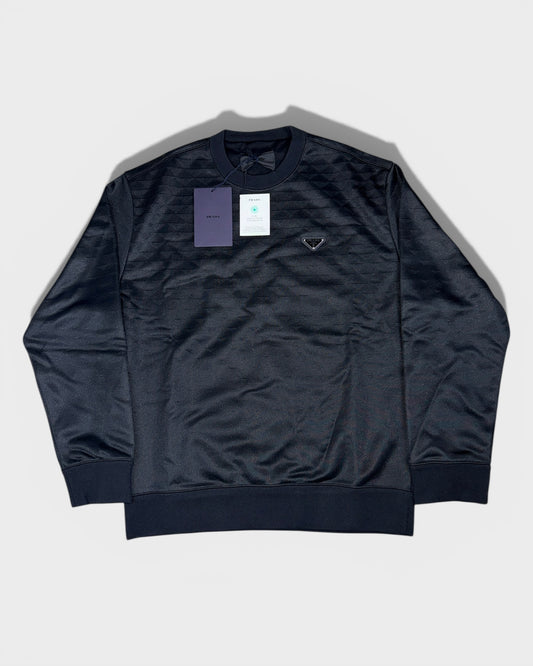 Prada Technical Fabric Sweatshirt „Triangolo“ – Schwarz