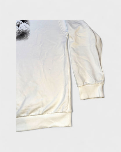 Kapuzenjacke mit Kunst-Print & Poesie – Weiß