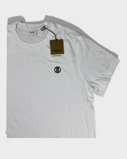 Burberry T-Shirt mit Monogramm-Logo – Weiß