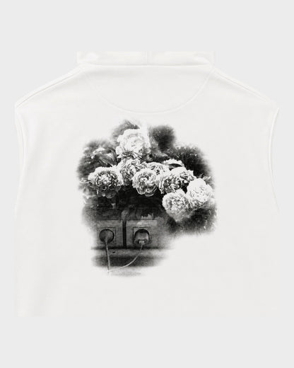 Kapuzenjacke mit Kunst-Print & Poesie – Weiß